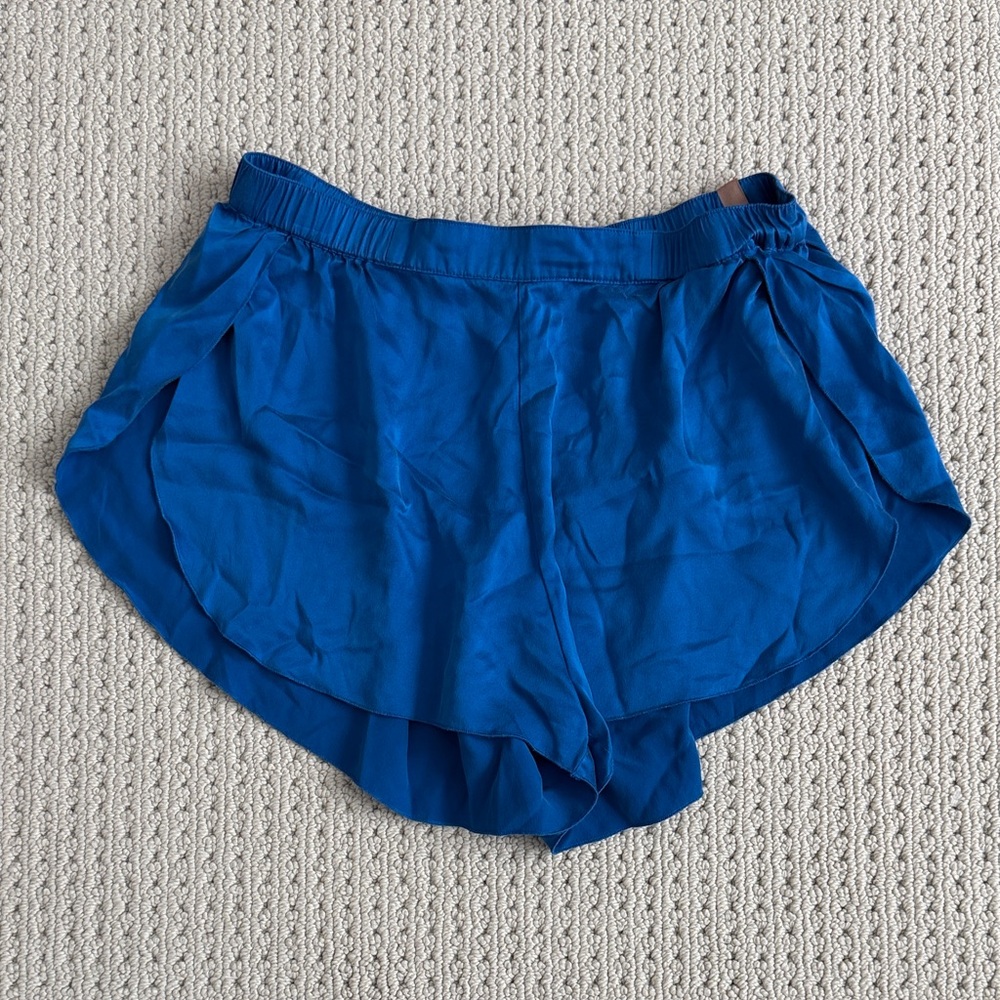 Lunya Vibrant Blue Washable Silk Shorts